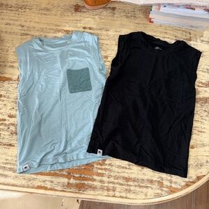George Hats Bamboo Pocket Tanks • 2-Pack • Size XS (4/5) • Black & Sky